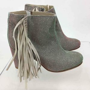 like NEW Ouigal Designer Italy Metallic Iridescent Fringe Ankle Boots 36/5.5-6